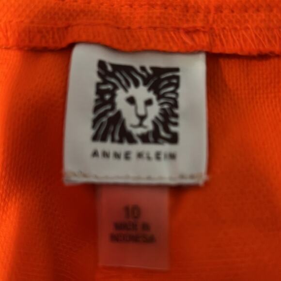 Anne Klein Orange Cropped Ankle Textured Pants Size 10 - Picture 5 of 9
